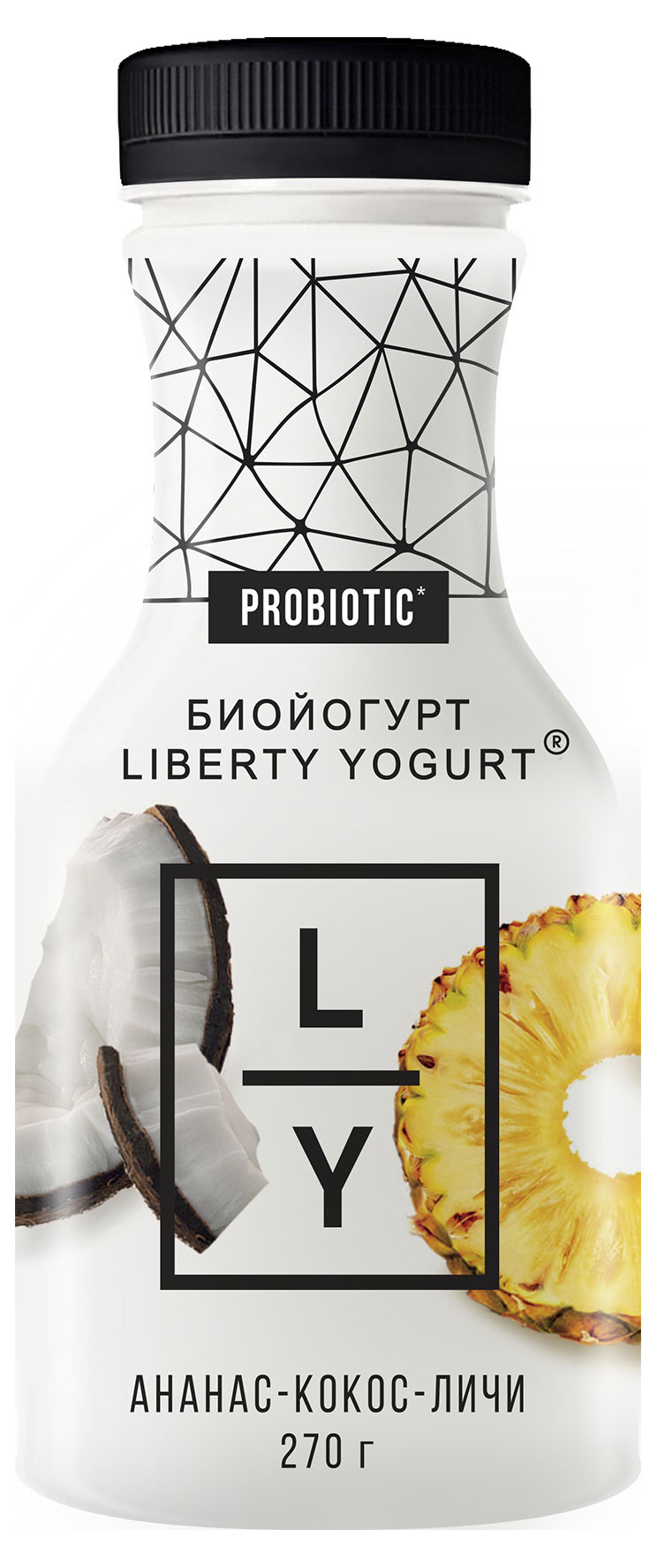 

Биойогурт питьевой Liberty ананас кокос личи БЗМЖ, 270 г