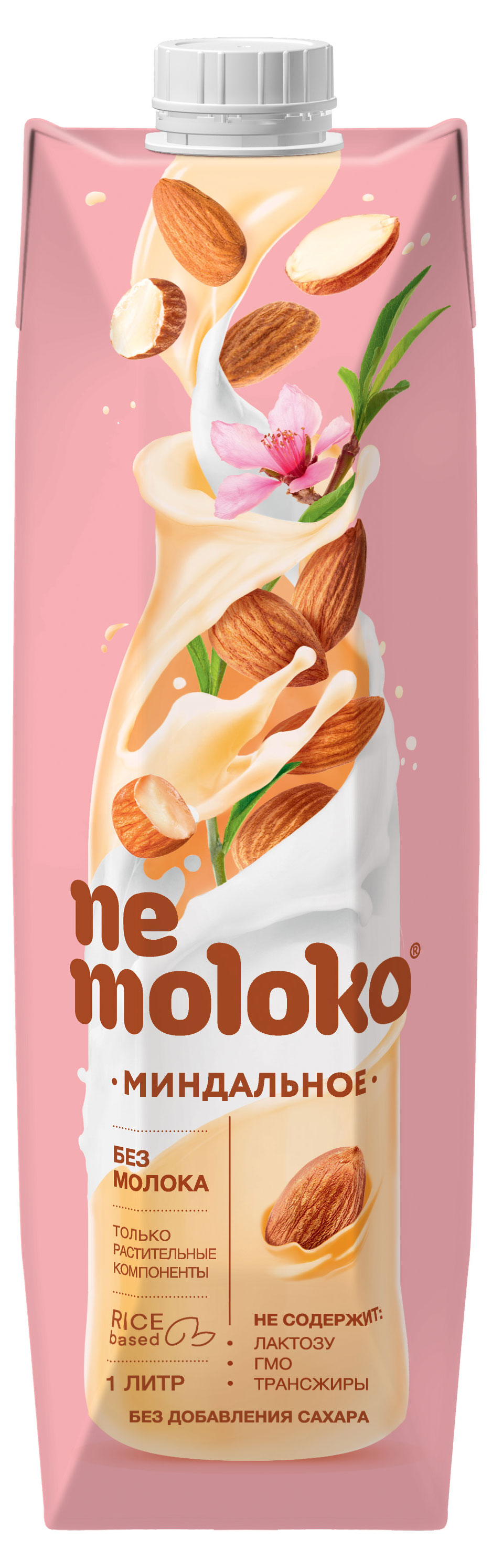 

Напиток миндальный Nemoloko на рисовой основе для детей старше 3х лет без сахара 1,5%, 1 л