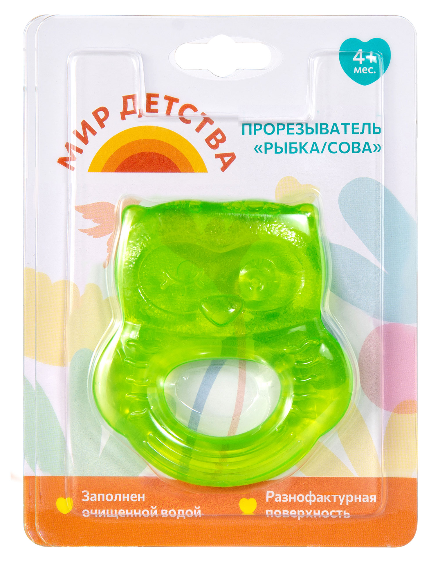 

Прорезыватель Мир Детства Рыбка/Сова, 1 шт в ассортименте