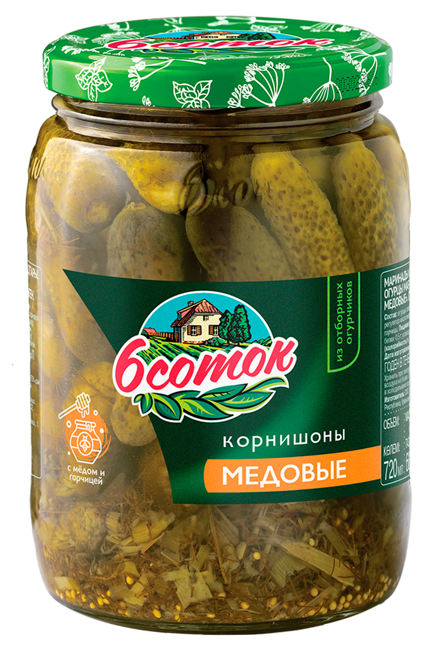 

Корнишоны медовые 6 Соток, 680 г