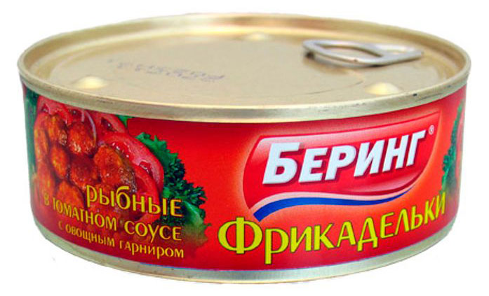 Изображение товара Фрикадельки рыбные «Беринг» в томатном соусе, 240 г