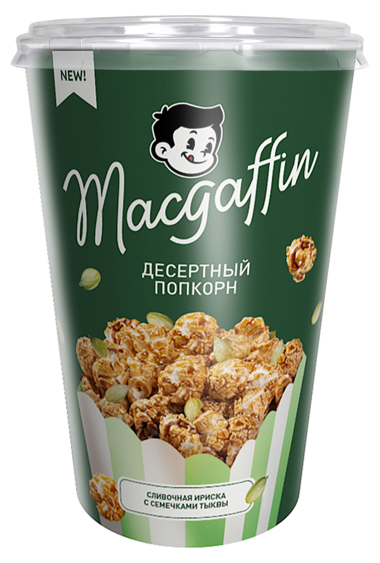 

Попкорн MacGuffin Десертный сливочная ириска с семечками тыквы, 120 г