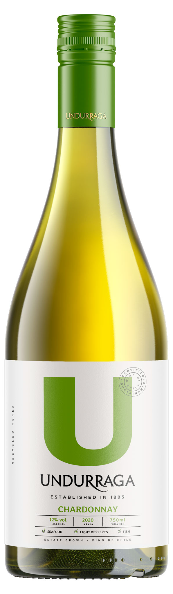 

Вино Undurraga Chardonnay белое сухое Чили, 0,75 л