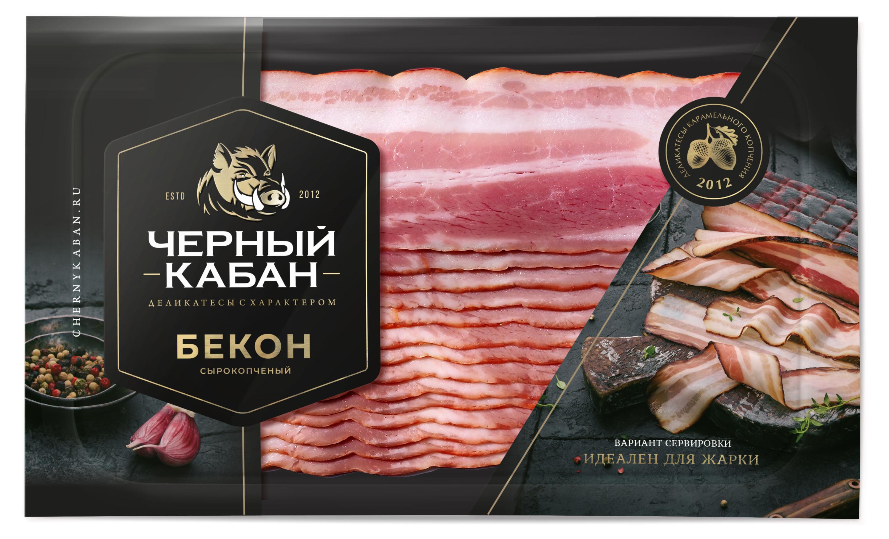 

Бекон сырокопченый Черный кабан нарезка, 200 г