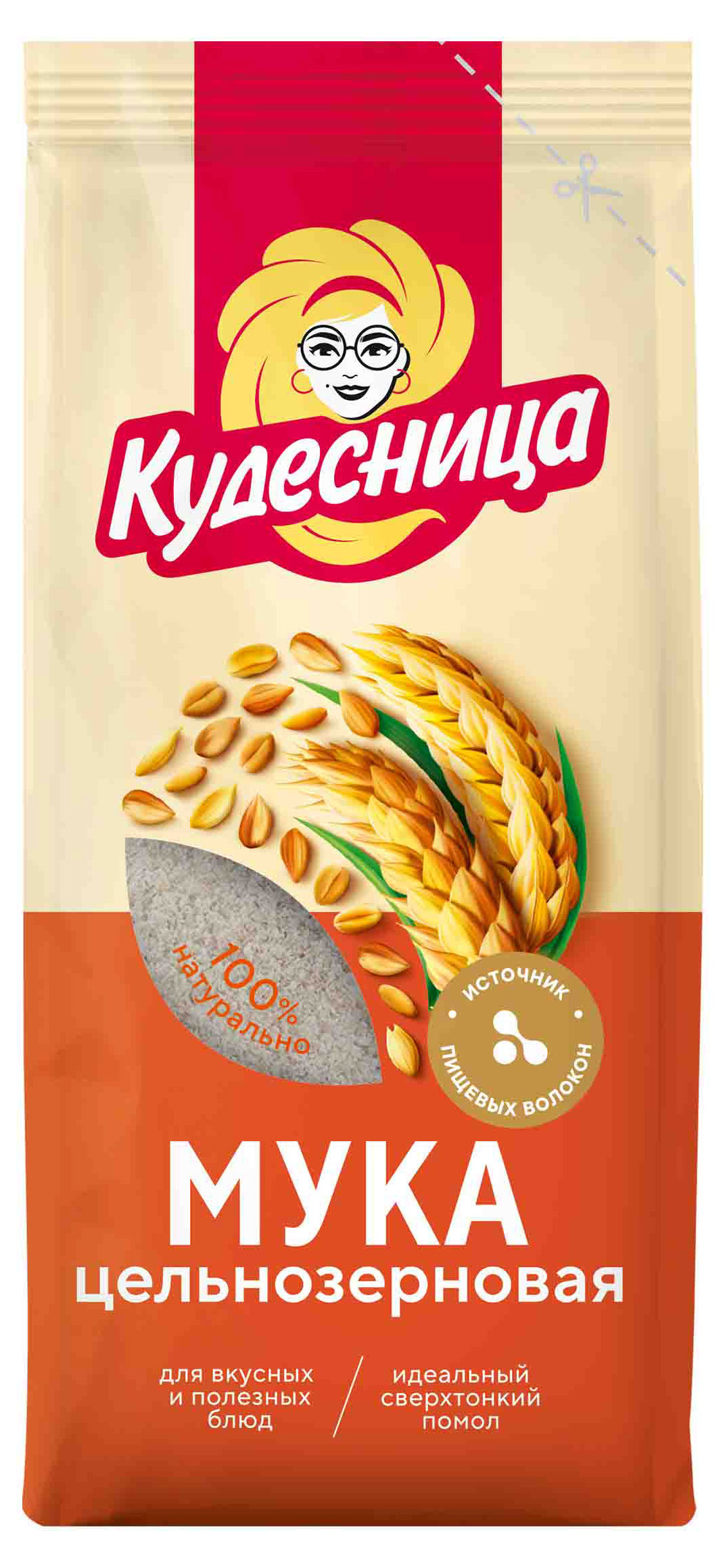 

Мука пшеничная Кудесница цельнозерновая, 500 г