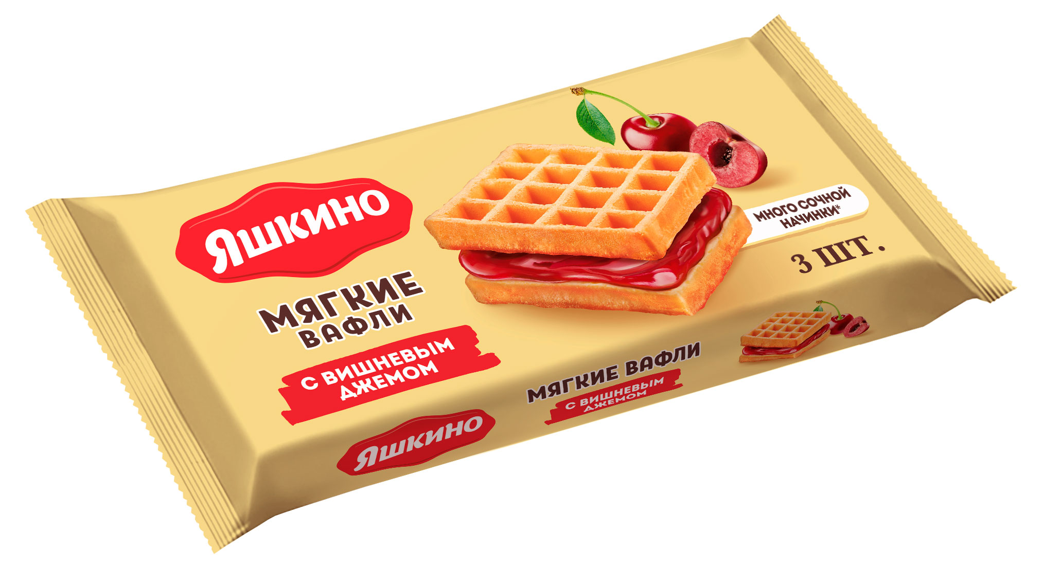 

Вафли мягкие Яшкино с вишневым джемом, 120 г