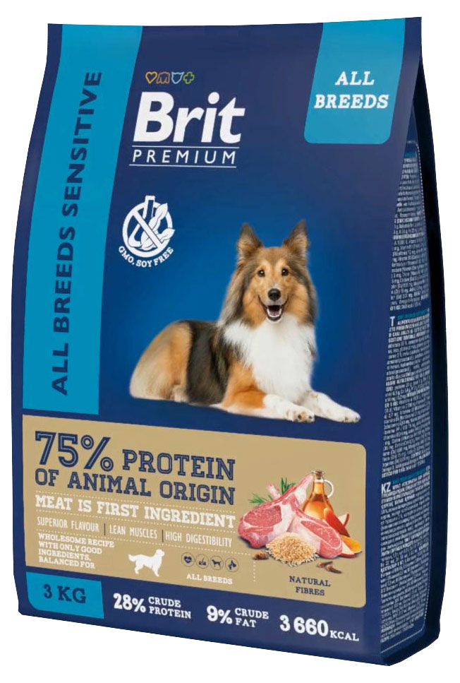 

Сухой корм для собак Brit Premium Lamb&Rice ягненок с рисом, 3 кг