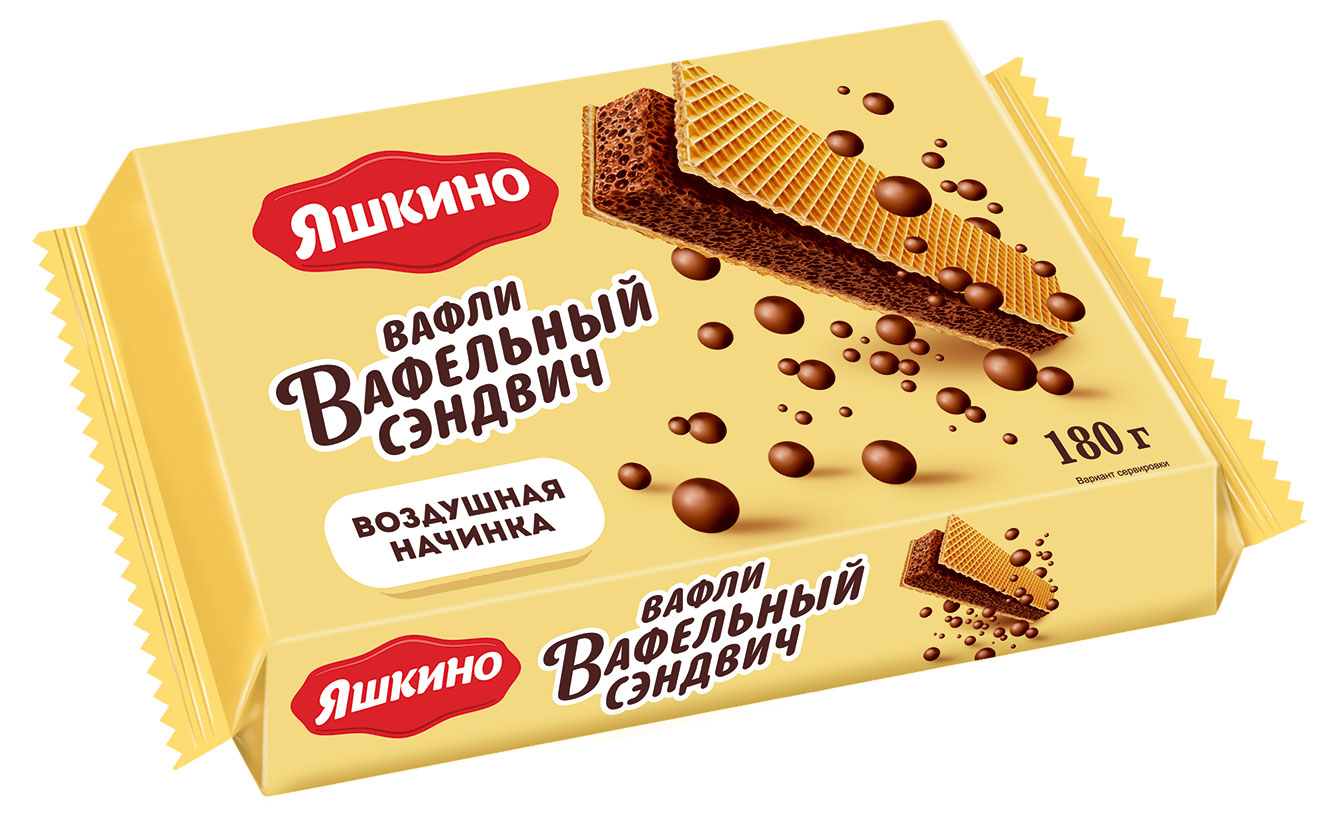 

Вафли Яшкино Вафельный сэндвич, 180 г