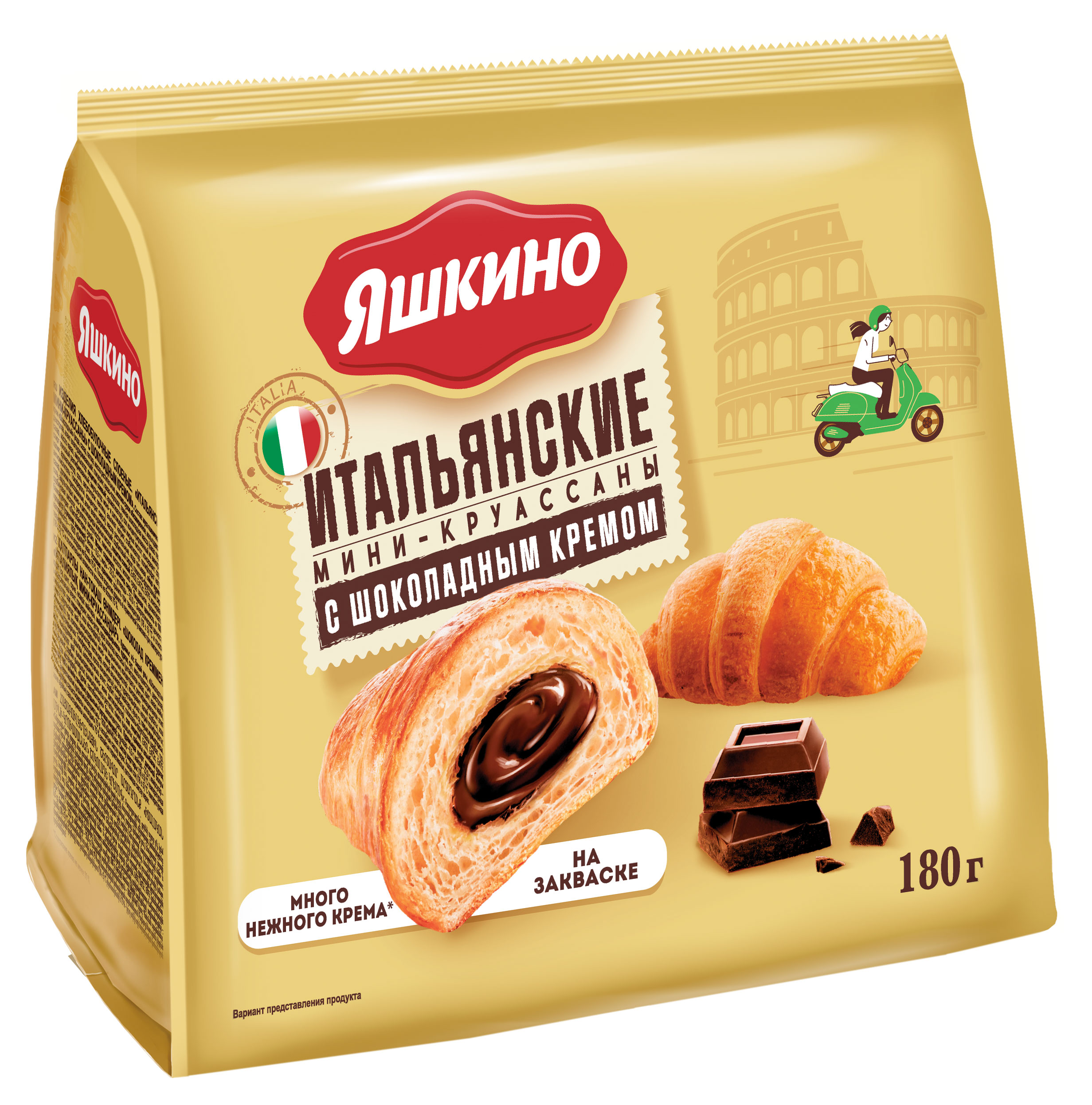

Мини круассаны Яшкино с шоколадным кремом, 180 г