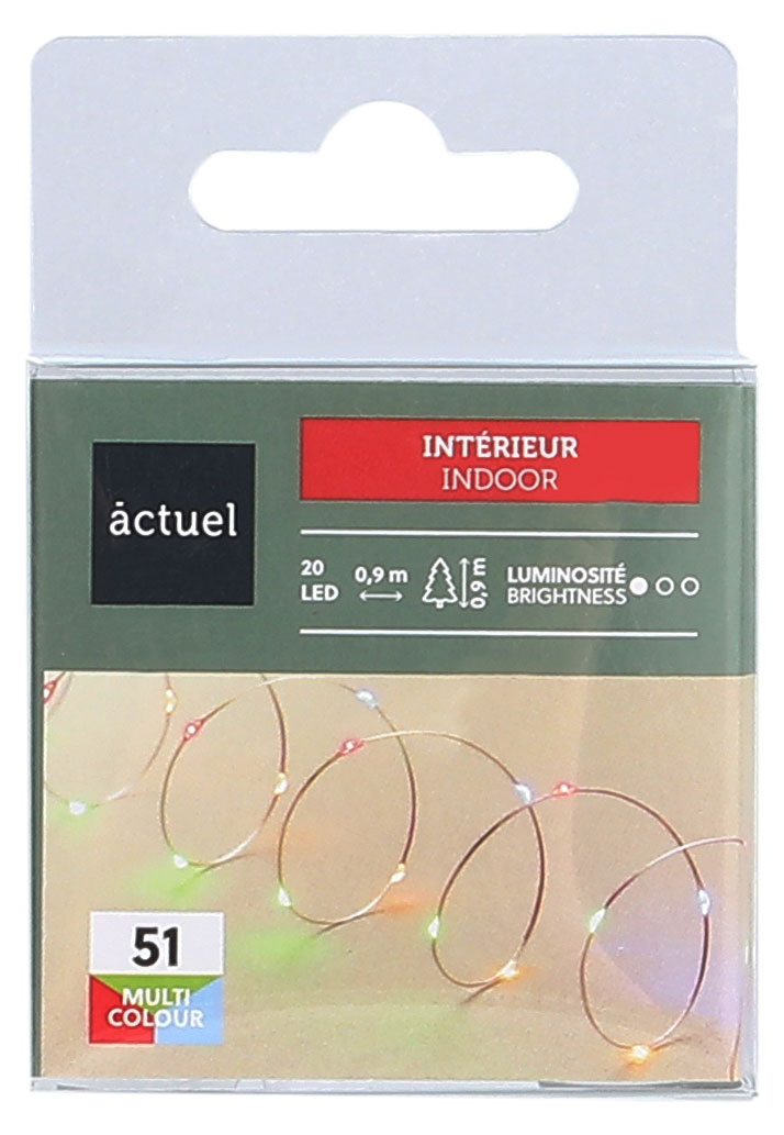 

Электрогирлянда Actuel на батарейках 20 LED, 0,95 м