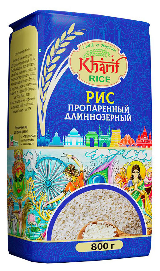 

Рис длиннозерный Kharif пропаренный, 800 г