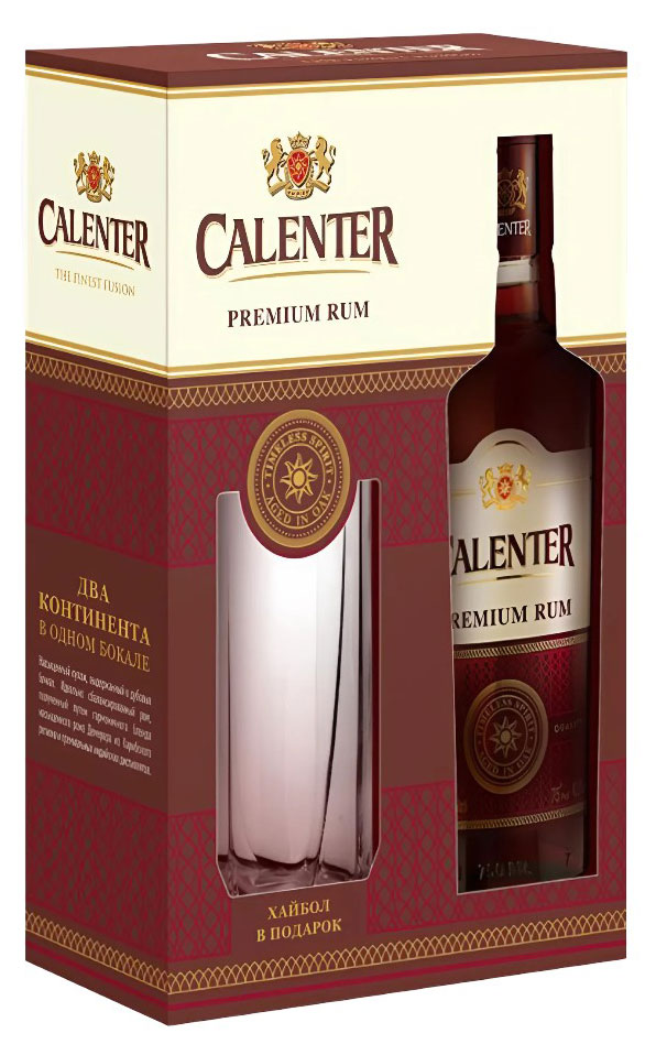 

Ром Calenter с бокалом в подарочной упаковке Индия, 0,75 л
