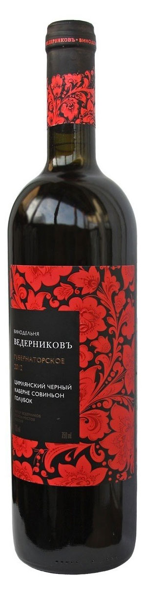 

Вино Винодельня Ведерниковъ Губернаторское Голубок красное сухое Россия, 0,75 л