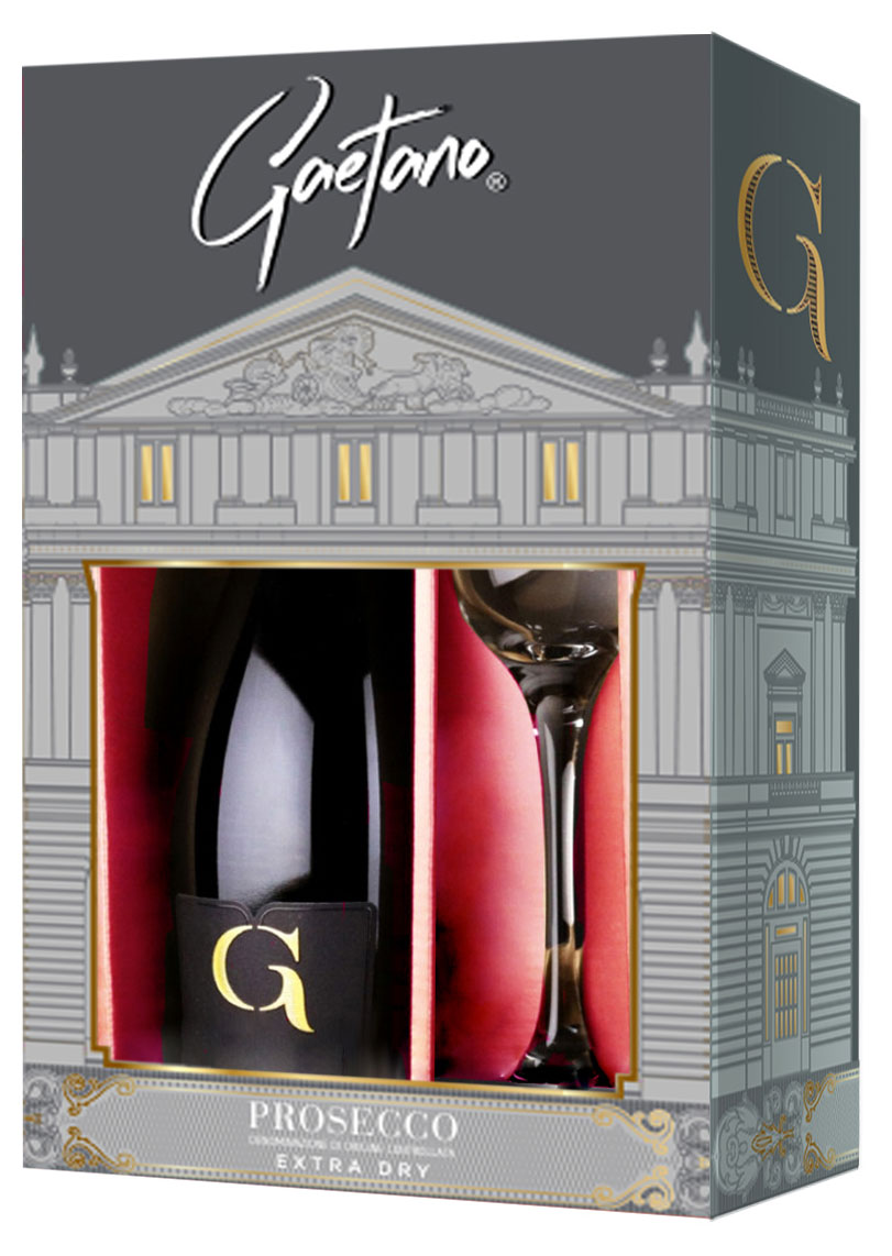 

Игристое вино Gaetano Prosecco белое сухое Италия, 0,75 л + бокал