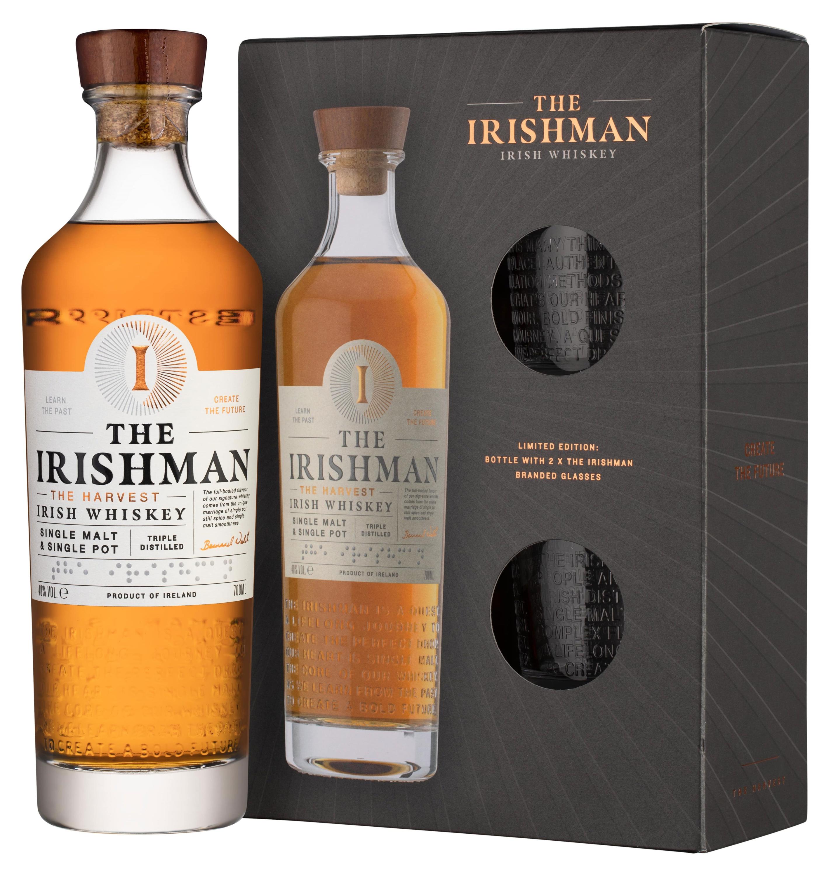 

Виски купажированный The Irishman с 2 бокалами в подарочной упаковке Ирландия, 0,7 л