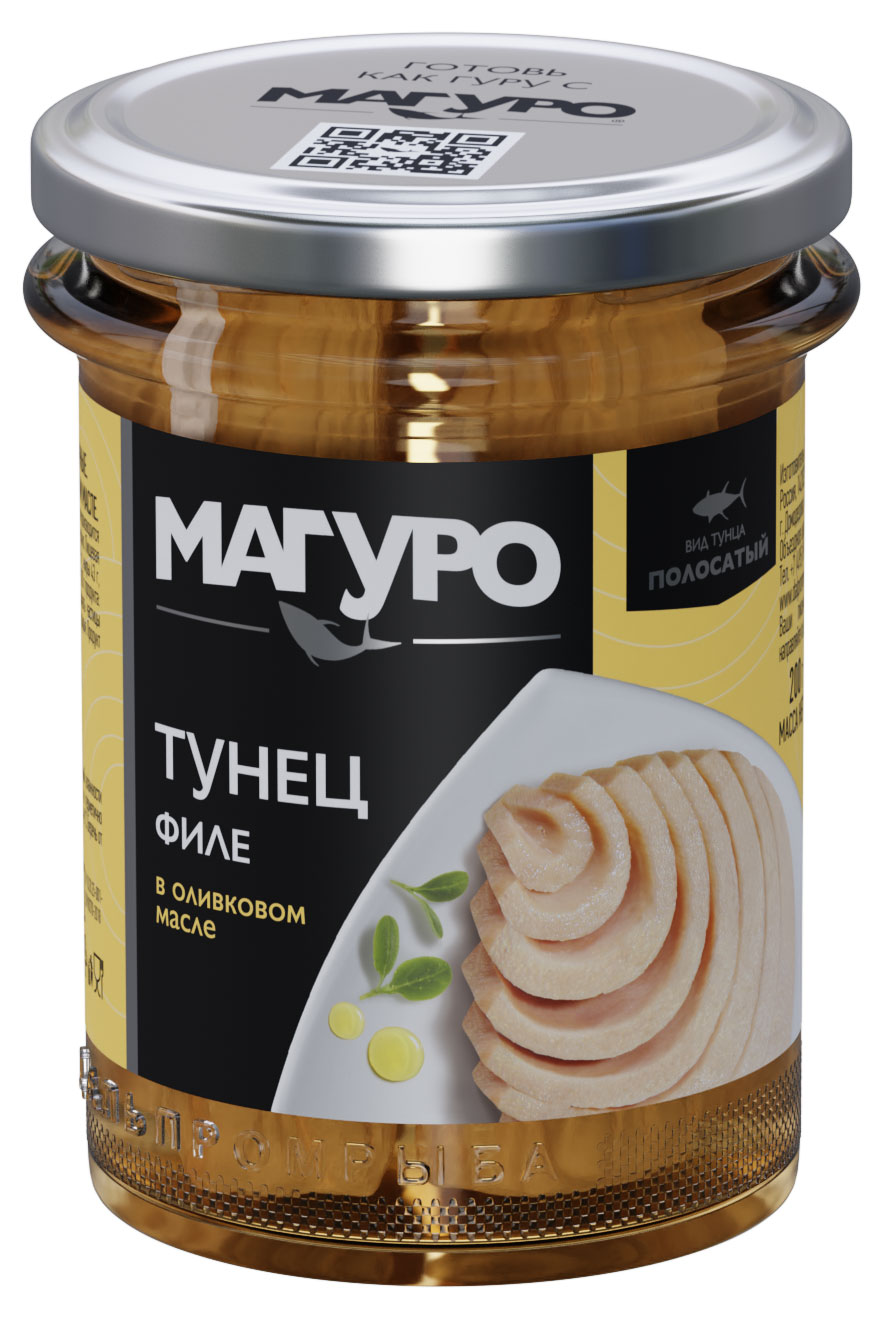 

Филе полосатого тунца Магуро в оливковом масле, 200 г