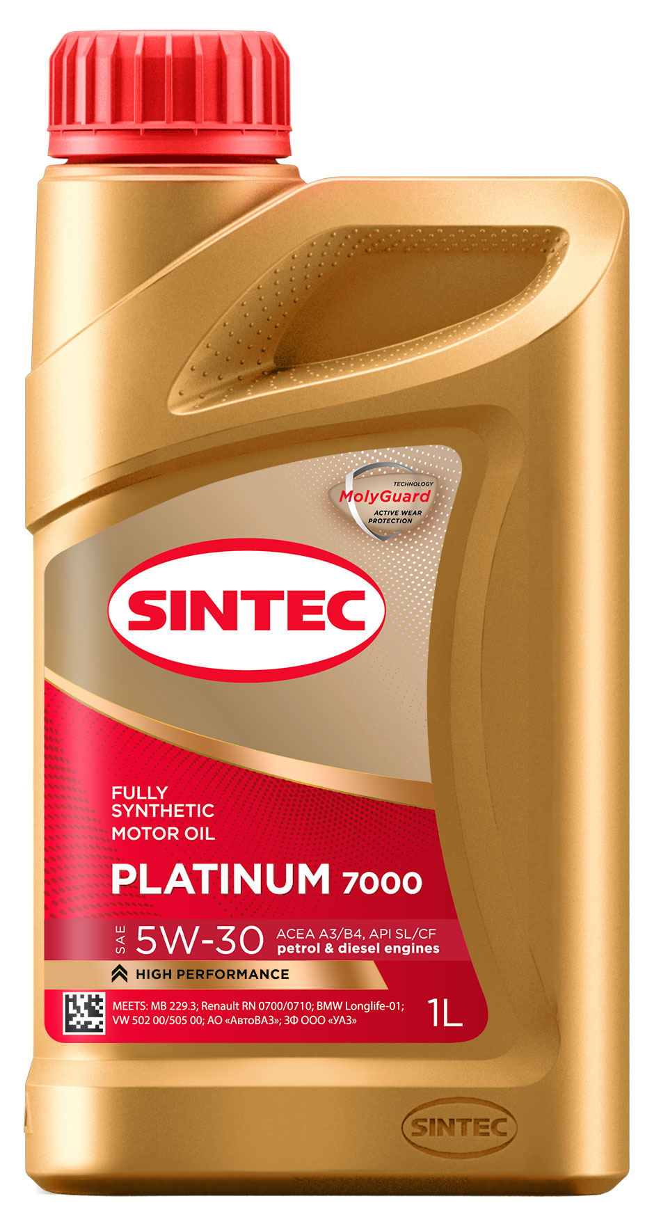

Моторное масло Sintec 5W30 Платинум GT API SL/CF синтетическое, 1 л
