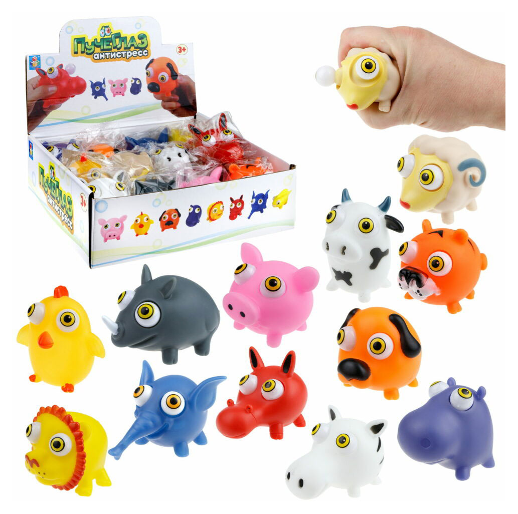 

Игрушка-жмяка 1TOY Пучеглаз Животные