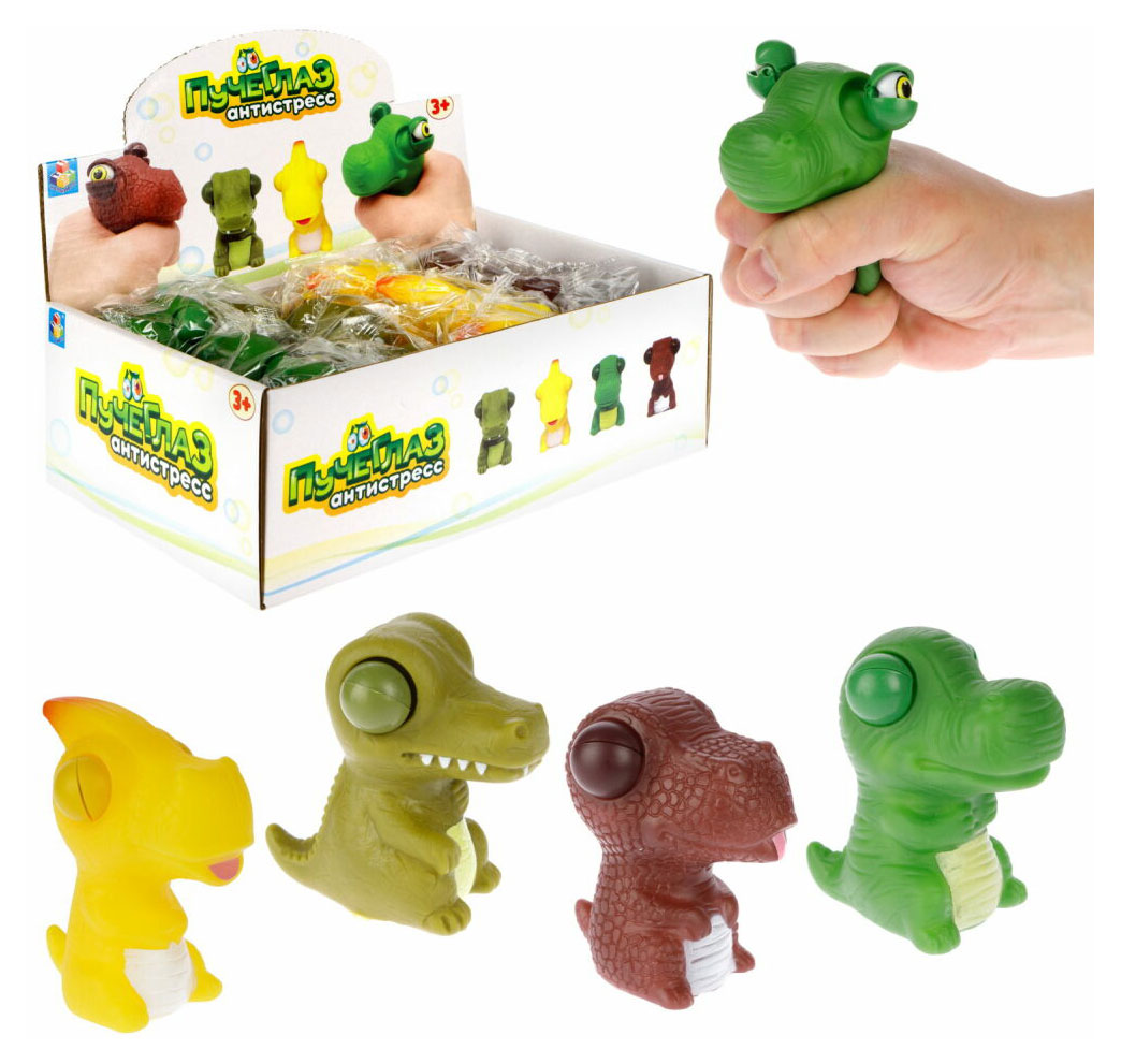 

Игрушка-жмяка 1TOY Пучеглаз Динозаврики