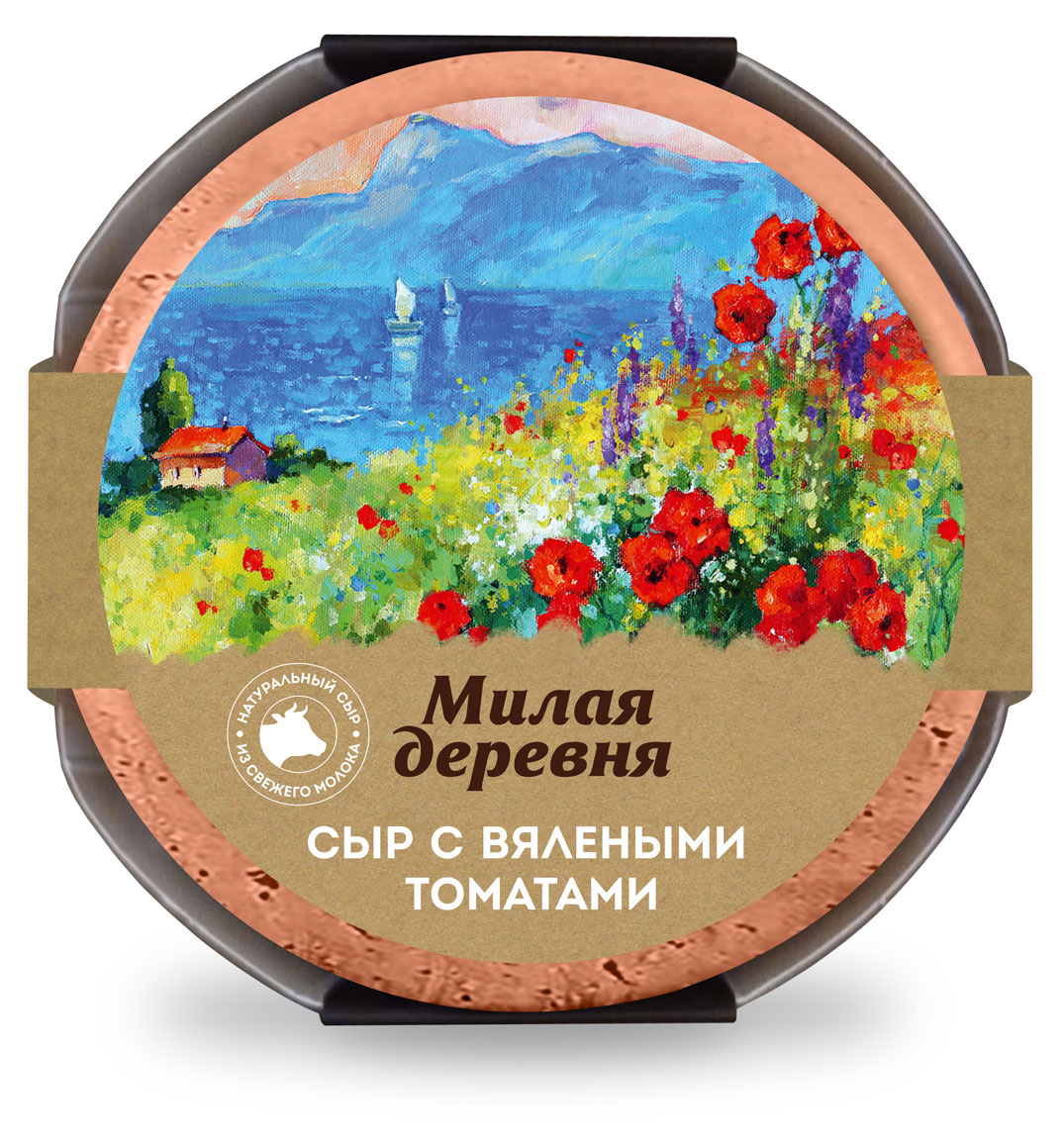 

Сыр полутвердый с вялеными томатами Милая деревня БЗМЖ, 250 г