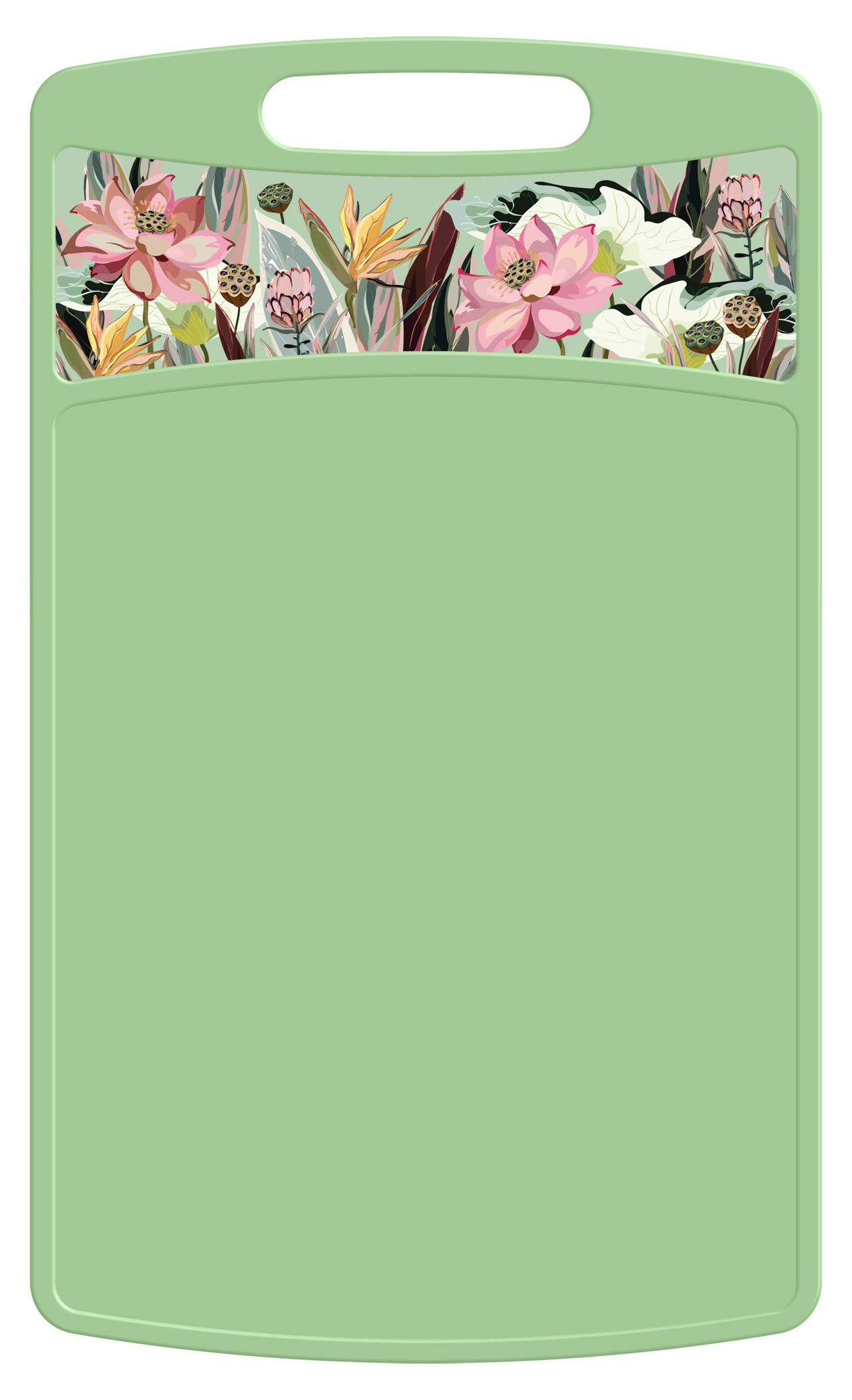 

Доска разделочная Actuel прямоугольная зеленая с декором, 260x155x3,5 мм