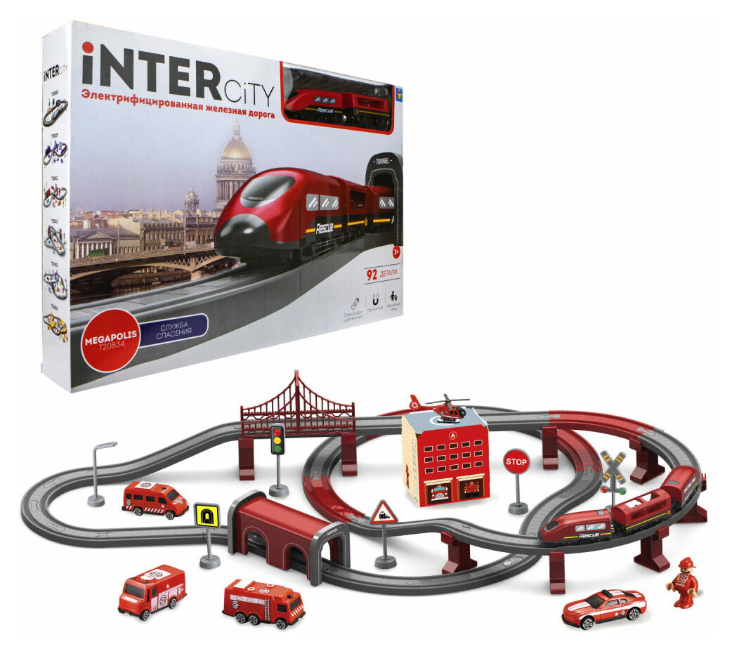 

Железная дорога 1TOY InterCity Megapolis, 92 детали