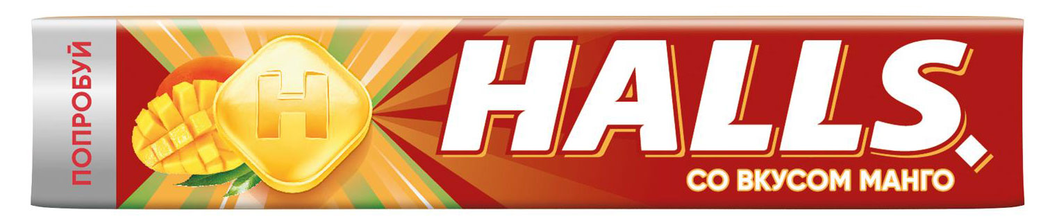 

Карамель леденцовая Halls Манго, 25 г