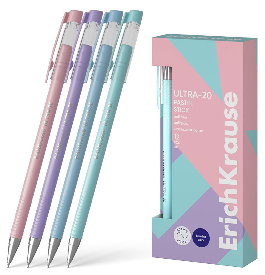 

Ручка шариковая ErichKrause ULTRA-20 Stick Pastel синяя 0.7 мм, 1 шт