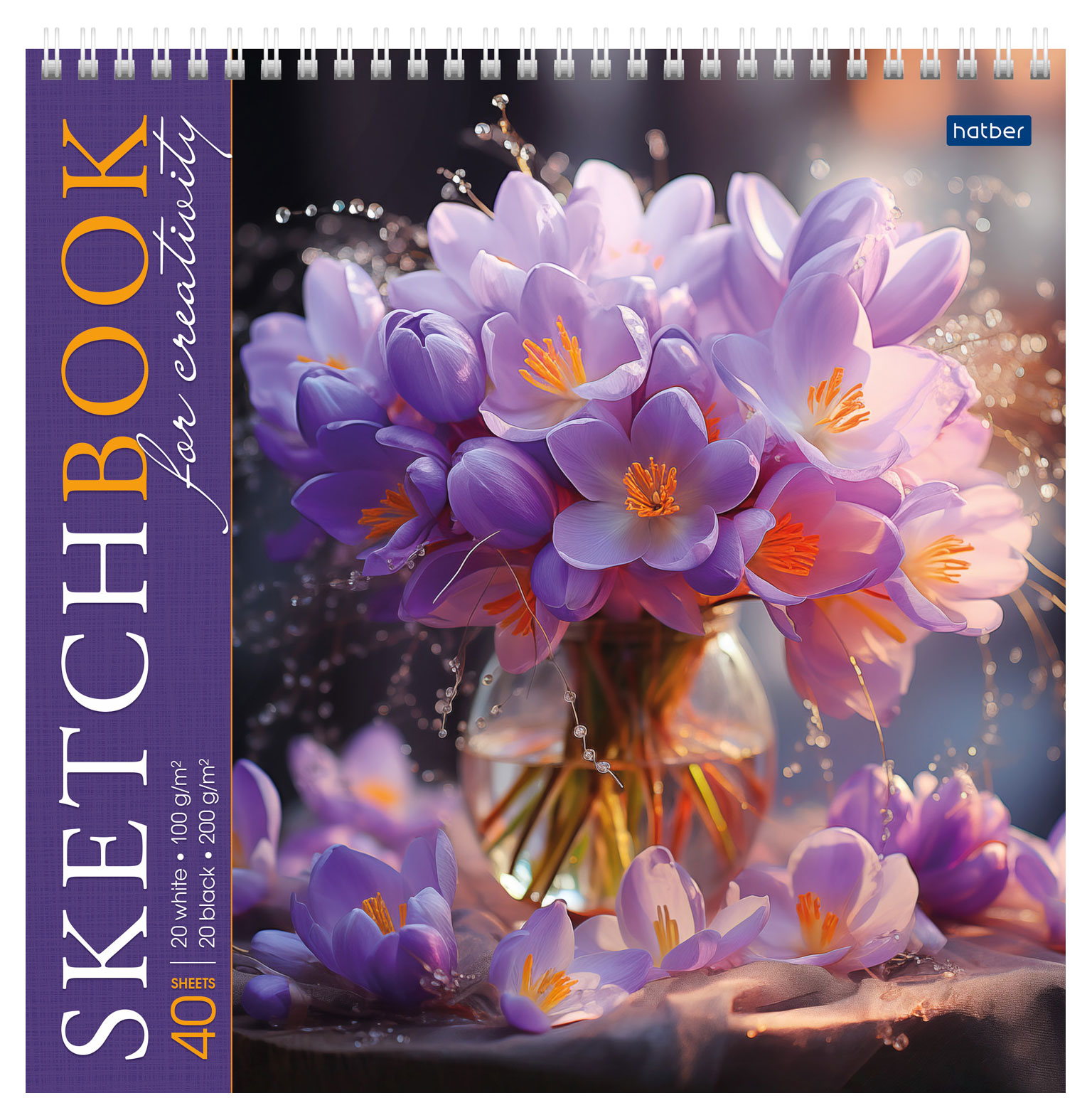 

Скетчбук Hatber SketchBook без линовки 240х240мм, 40 л