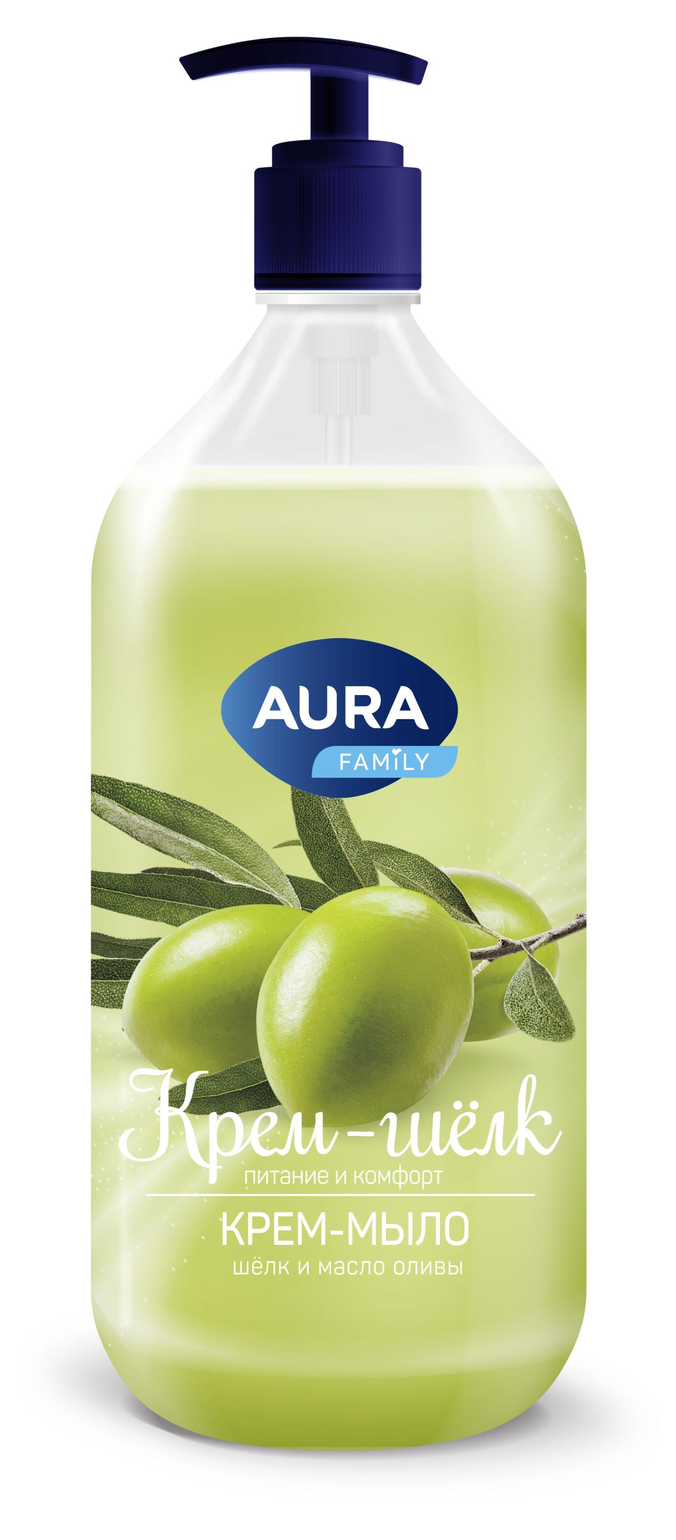 

Крем-мыло Aura Family с экстрактом шелка и маслом оливы, 1 л