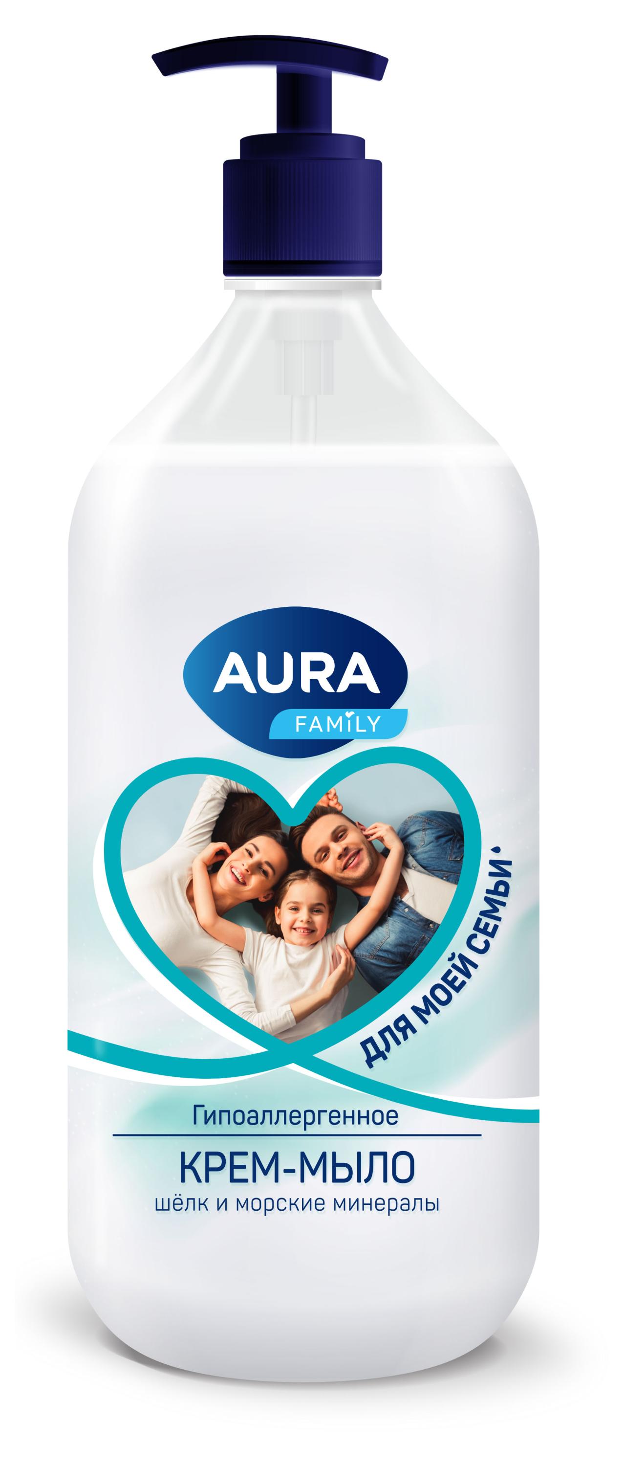

Крем-мыло Aura Family с экстрактом шелка и морскими минералами, 1 л