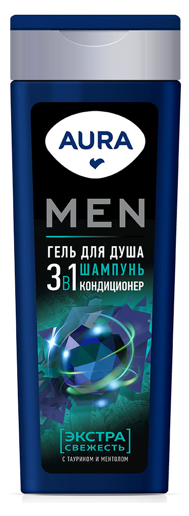 

Геля для душа 3в1 Aura Men, 380 мл