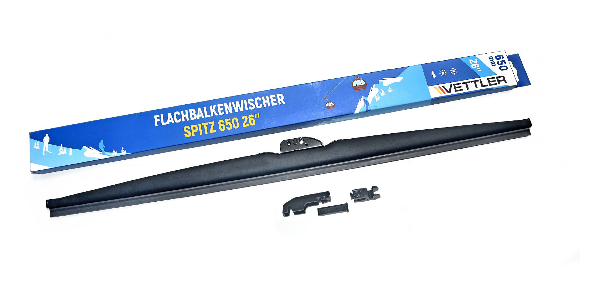 

Щетка стеклоочистителя Vettler каркасная зимняя, 650 мм (26") SPITZ