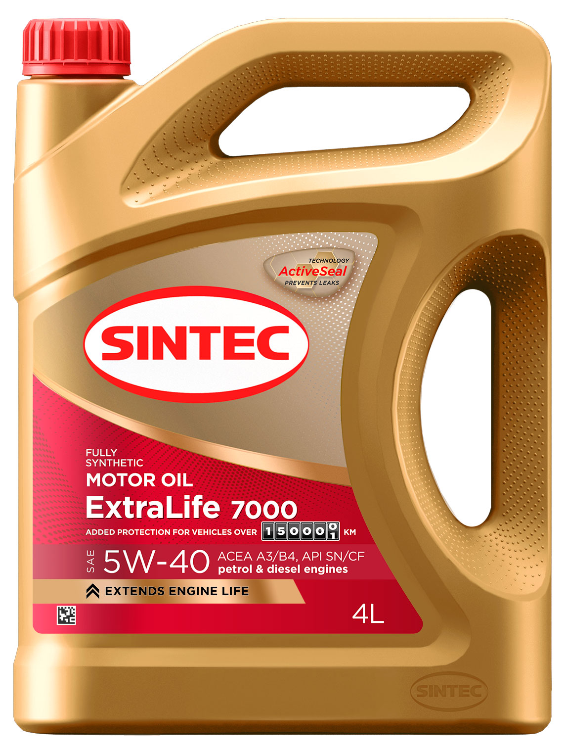 

Масло моторное синтетическое Sintec ExtraLife 7000 5W-40 A3/B4, 4 л