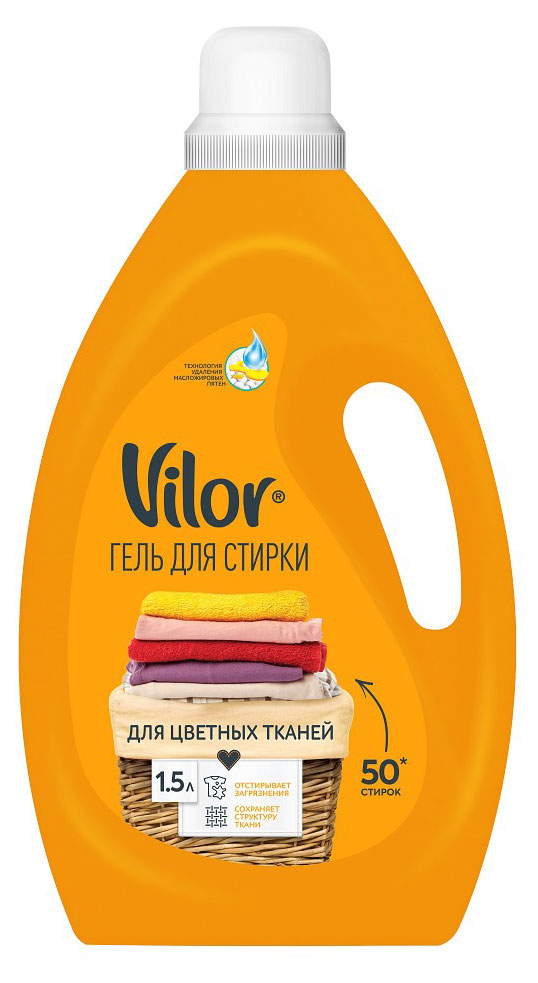 

Гель для стирки Vilor для цветного белья, 1,5 л