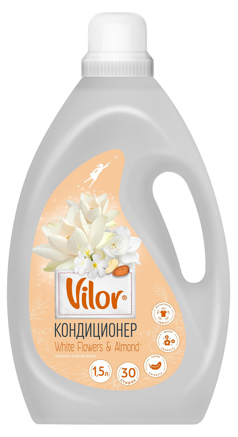 

Кондиционер для белья Vilor Миндаль и белые цветы, 1,5 л
