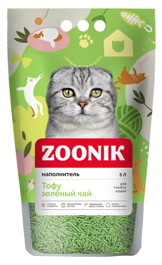 

Наполнитель для кошачьего туалета Zoonik Тофу, 5 л