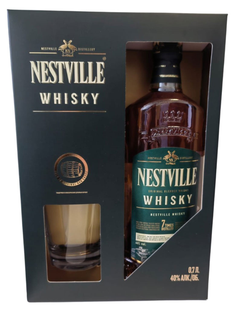 

Виски Nestville со стаканом в подарочной упаковке Словакия, 0,7 л