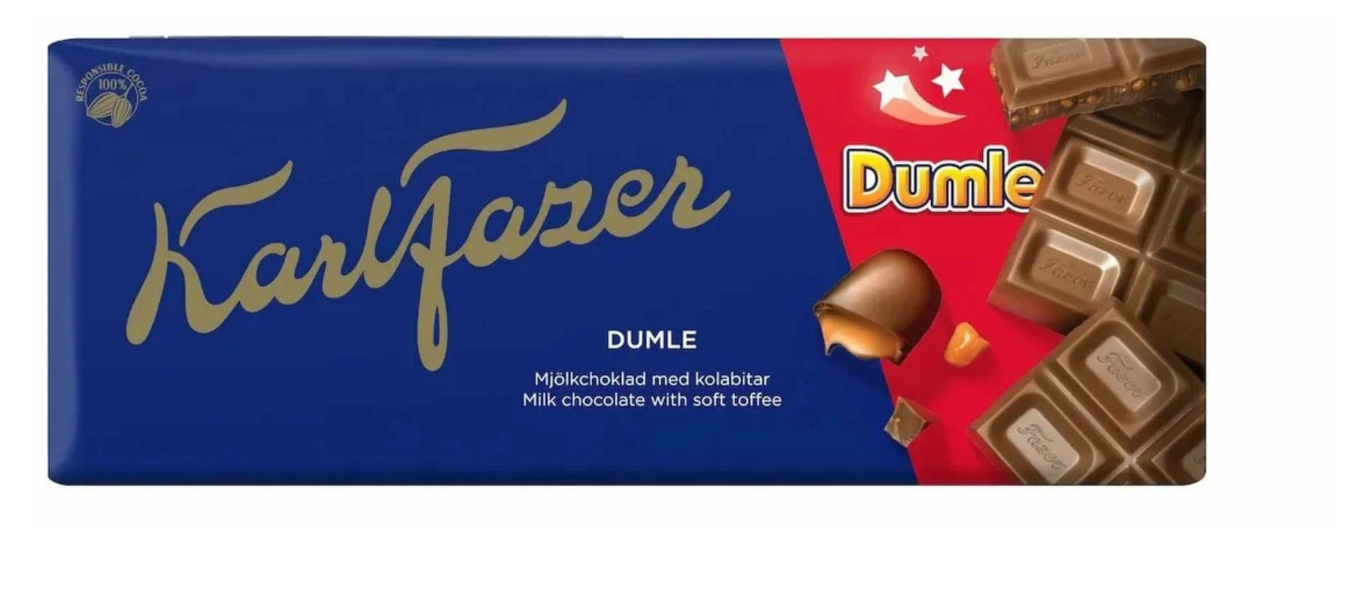 

Шоколад молочный Fazer Karl Dumle с ириской, 180 г