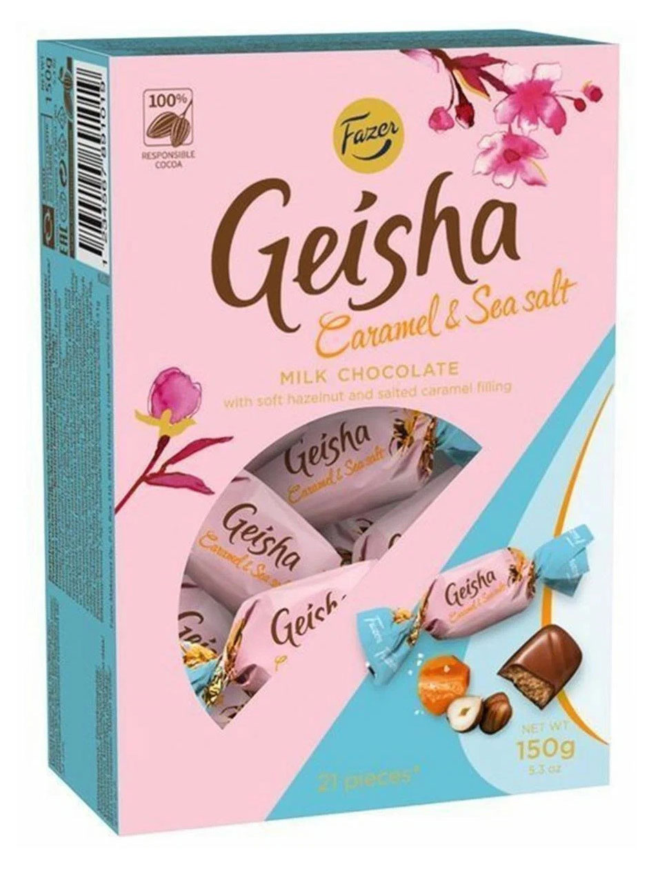 

Конфеты Fazer Geisha из молочного шоколада с карамелью и морской солью, 150 г