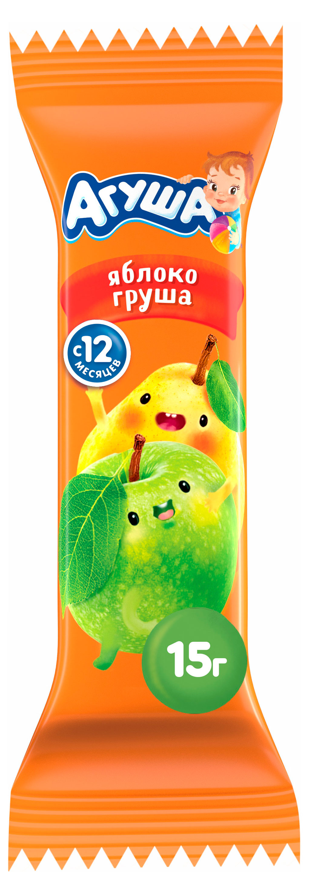 

Батончик фруктовый Агуша Яблоко-Груша, 15 г