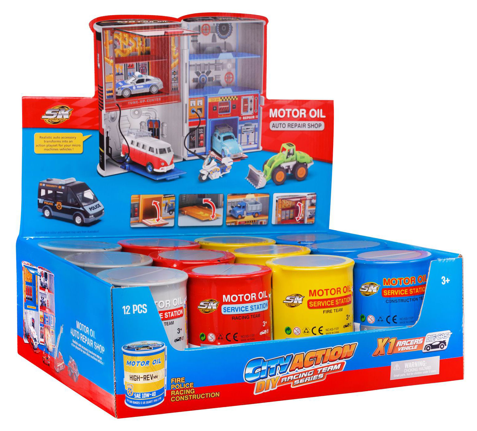 

Набор игровой Junfa трансформер Мастерская в банке моторного масла, в ассортименте