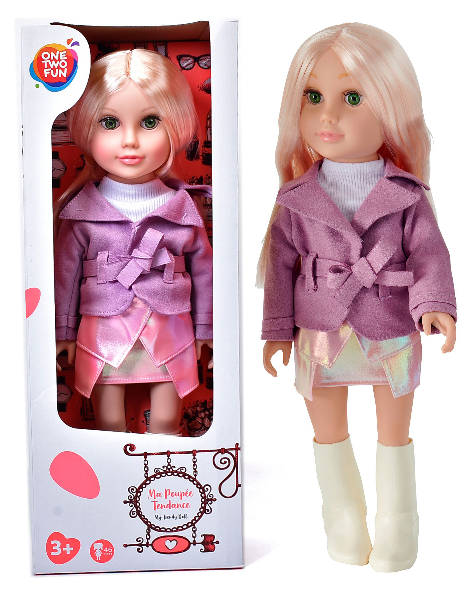 

Кукла ONE TWO FUN Модница платиновая, 46 см