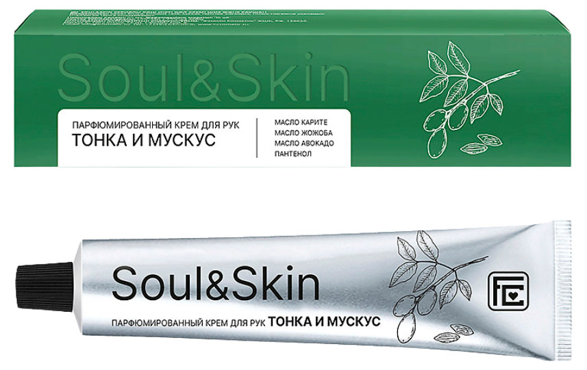 

Крем для рук и тела Family Cosmetics soul&skin парфюмированный тонка и мускус, 65 мл