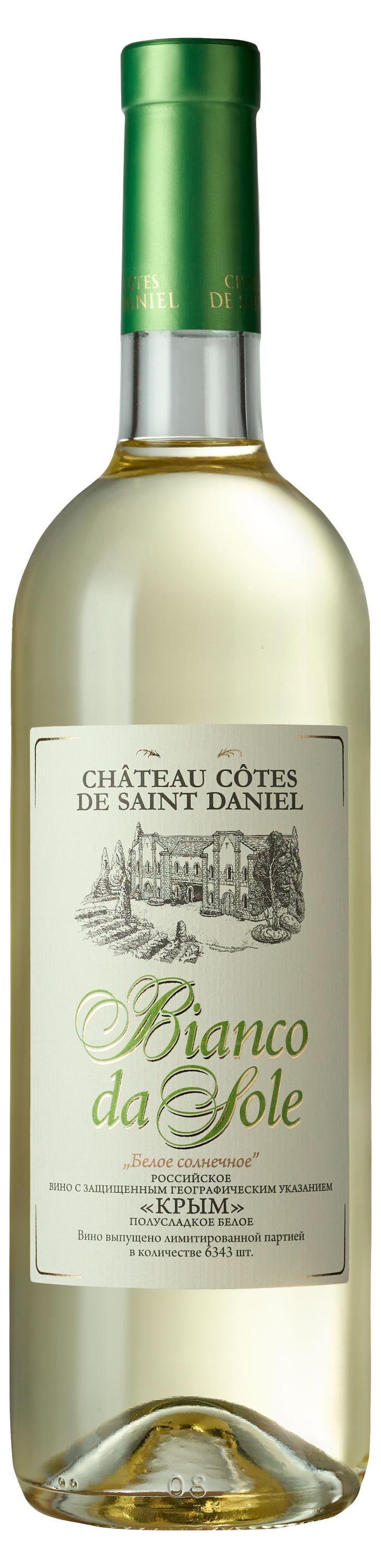 Изображение товара Вино Chateau Cotes de Saint Daniel Bianco da Sole белое полусладкое Россия, 0,75 л
