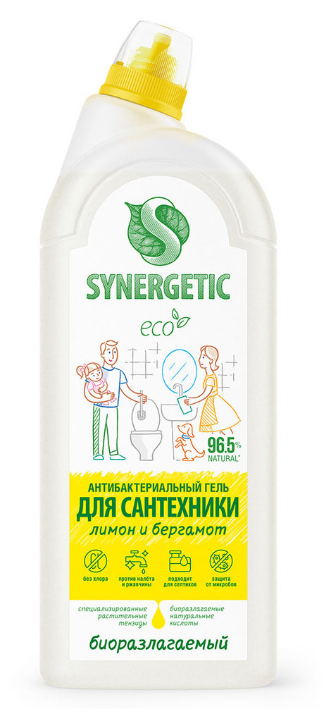 

Средство для сантехники от известкового налета и ржавчины Synergetic Кристальная чистота, 1,5 л