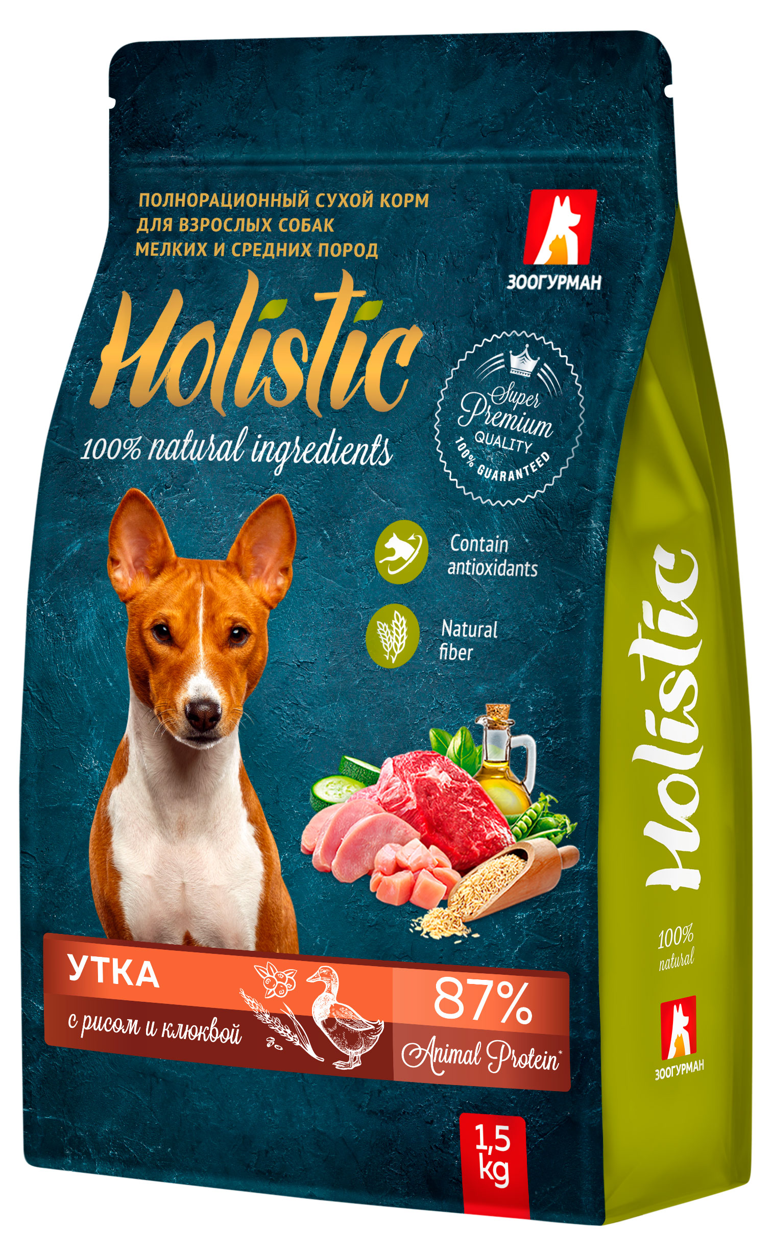 

Корм сухой для собак Зоогурман Holistic Мелких и средних пород утка, 1,5 кг