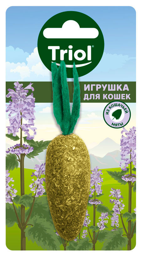 

Игрушка для кошек Triol из прессованной кошачьей мяты Морковка, 50х90 мм