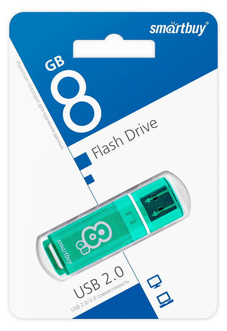 

Флэш-накопитель SmartBuy Glossy 8GB зеленый