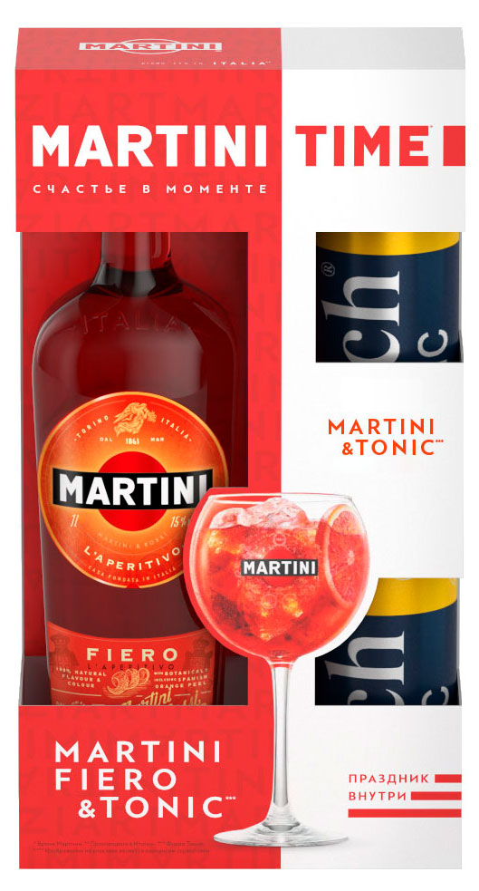 

Вермут Martini Fiero Италия, 1 л + 2 банки тоник Rich 0,33 л